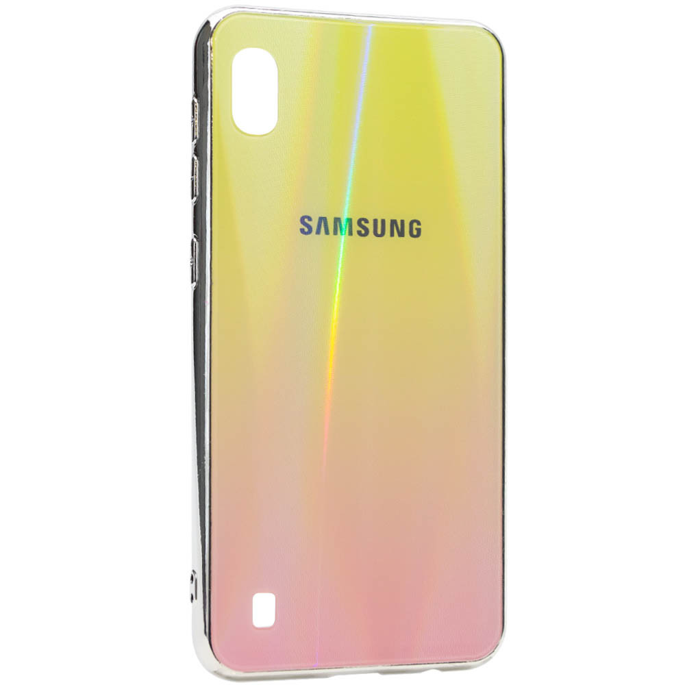 

TPU+Glass чехол Gradient Aurora с лого для Samsung Galaxy A10 (A105F), Розовый