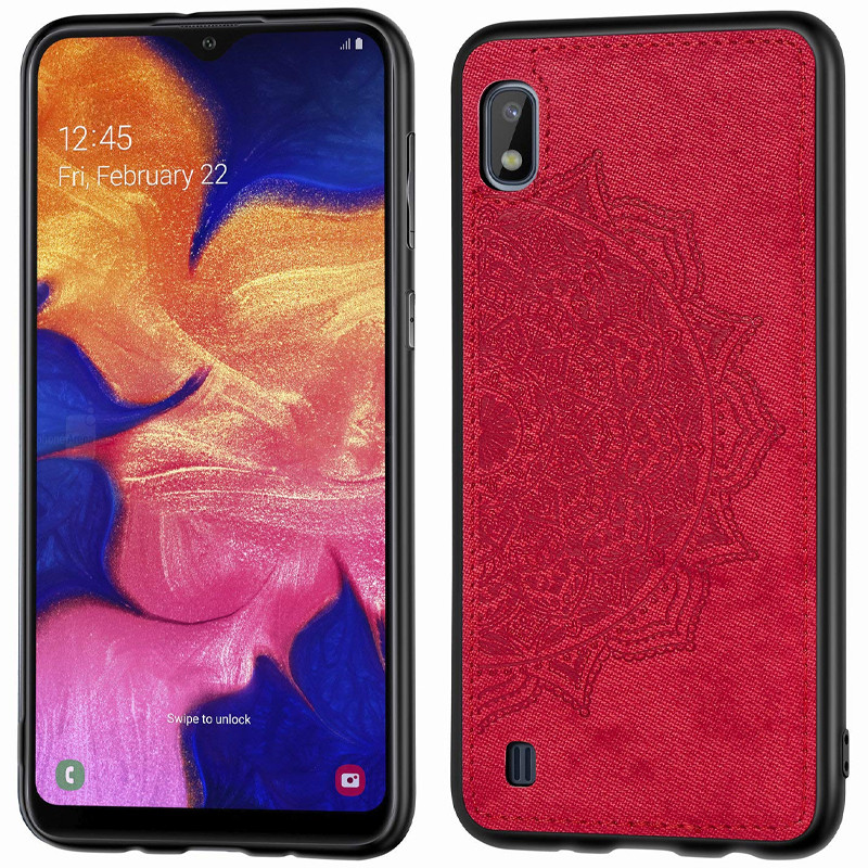 

TPU+Textile чехол Mandala с 3D тиснением для Samsung Galaxy A10 (A105F), Красный