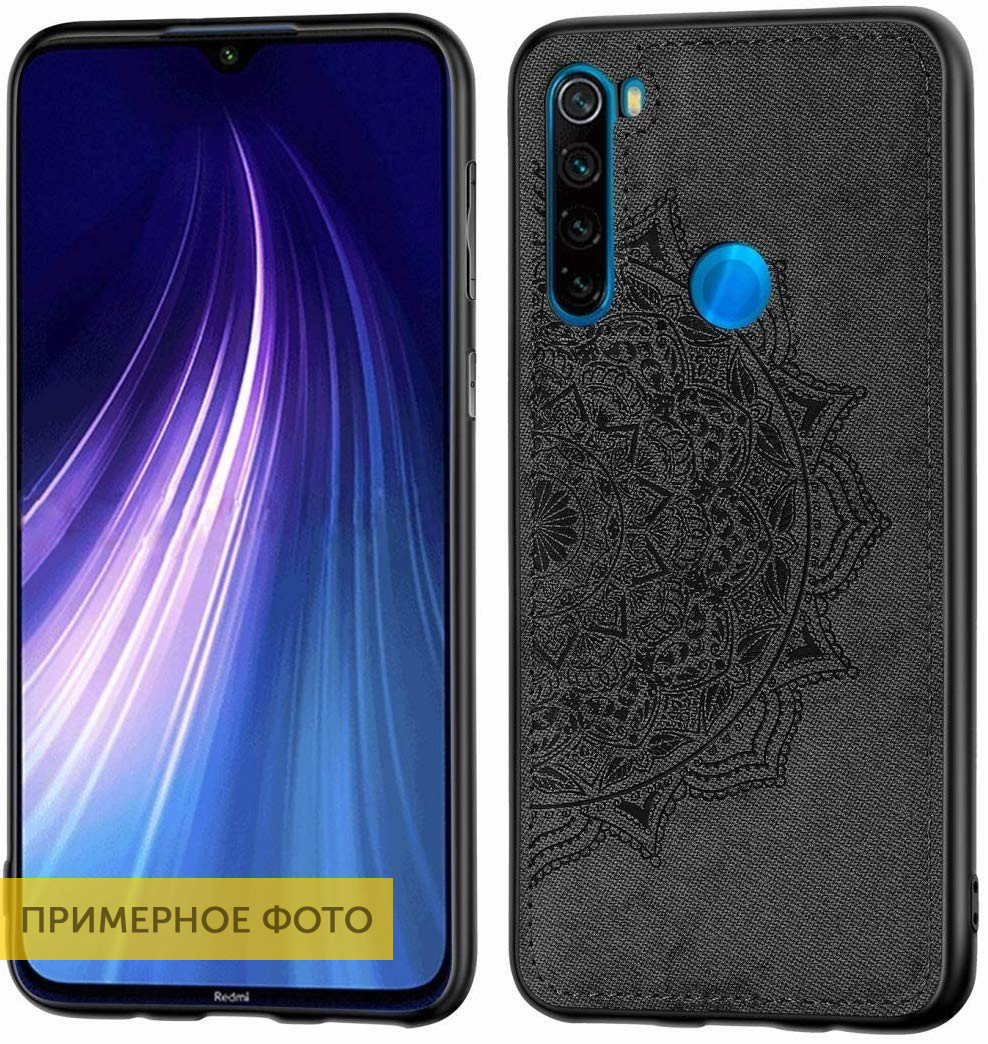 

TPU+Textile чехол Mandala с 3D тиснением для Xiaomi Redmi Note 8, Черный