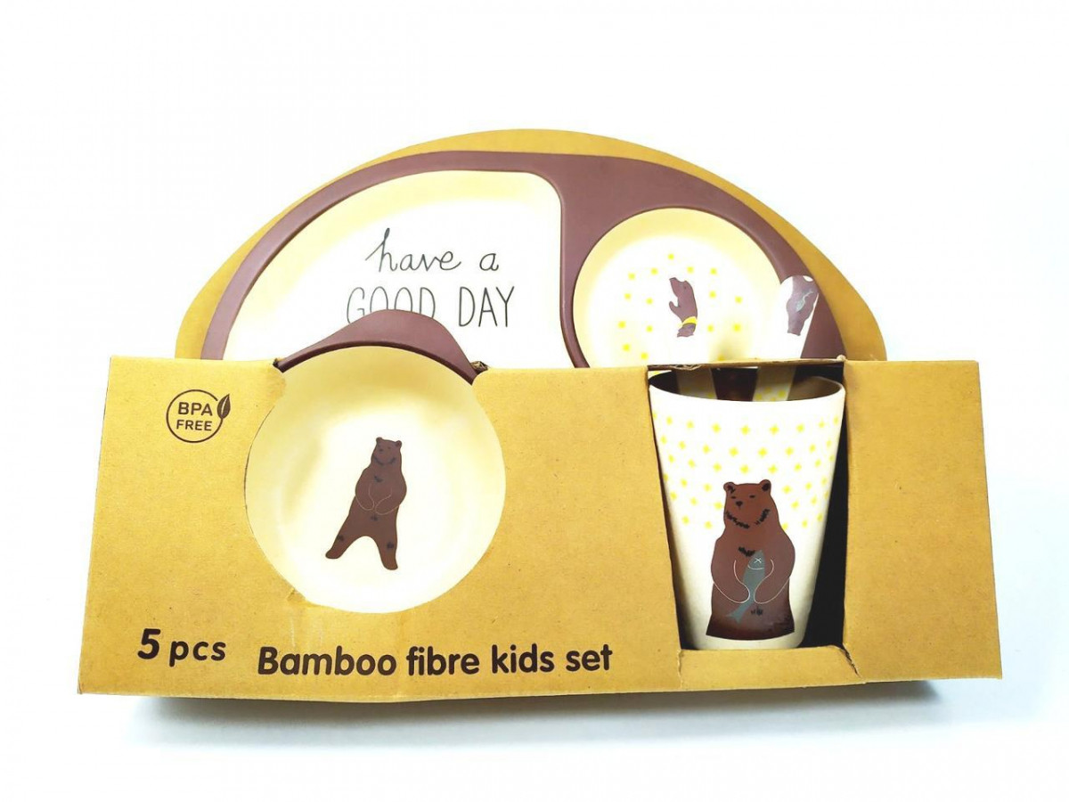 Детская бамбуковая посуда Eco Bamboo набор из 5 предметов 558 (2тарелкНет в наличии