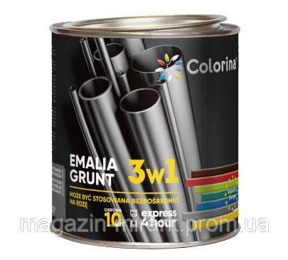 

Грунт-эмаль Зеленая RAL 6016 3в1 по ржавчине Colorina 2.5 кг (Краска колорина антикоррозийная)