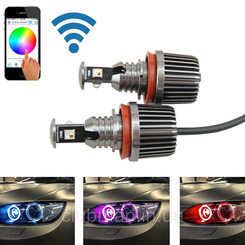 

Led Marker H8 40W RGB bluetooth White лед маркер бмв BMW ангельские глазки лампочка е39 е60 е53 е65 е66