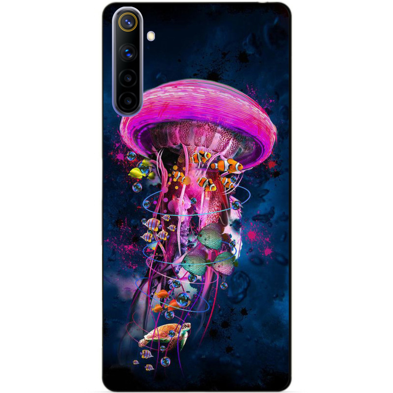 

Силиконовый чехол бампер для Realme 6 с рисунком Медуза, Разные цвета
