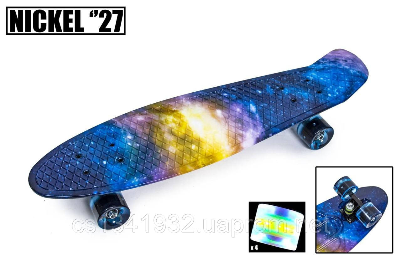 

Пенниборд, Penny Board Nickel 27" "Universe" светящиеся колеса