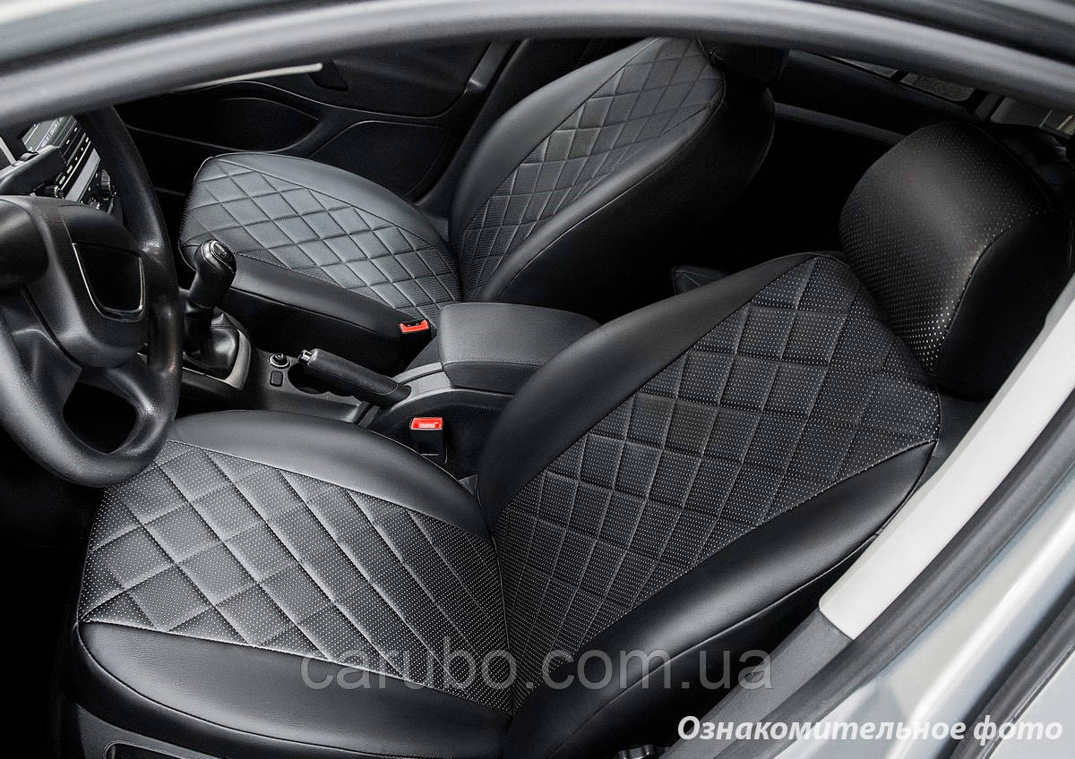 

Чехлы салона Mitsubishi Outlander III 2012- Эко-кожа, Ромб /черные 88583 SeiNtex