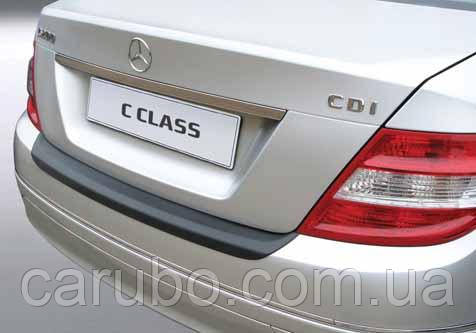 

Накладка на задний бампер Mercedes-Benz C-class W204 07-11, ABS-пластик RBP287, Черный