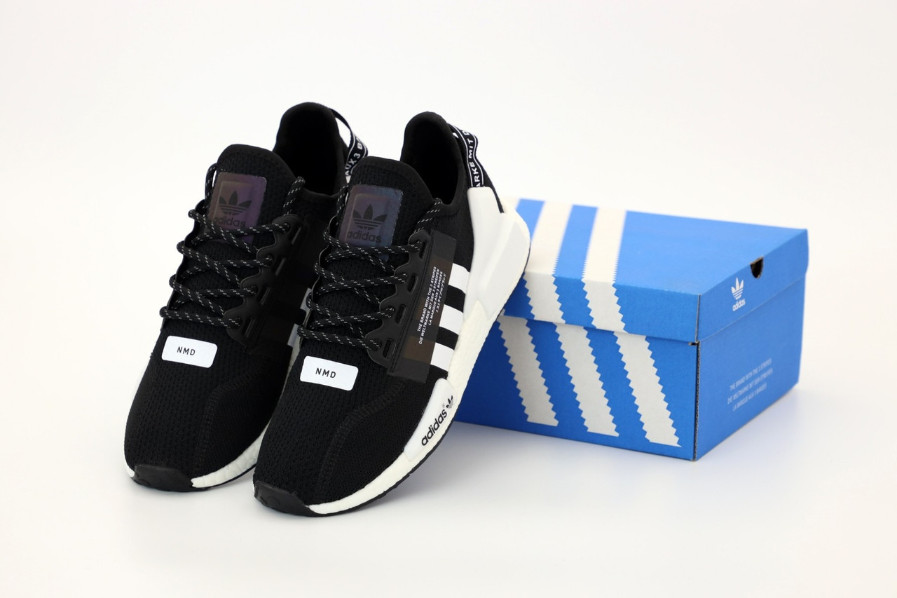 

Кроссовки мужские Adidas NMD R1 V2 черные с белым, Адидас НМД, код KD-12174 да, да, да, 42