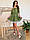 Модное платье-крестьянка из натурального льна, декорировано натуральным хлопковым кружевом S/M/L (кофейный), фото 5