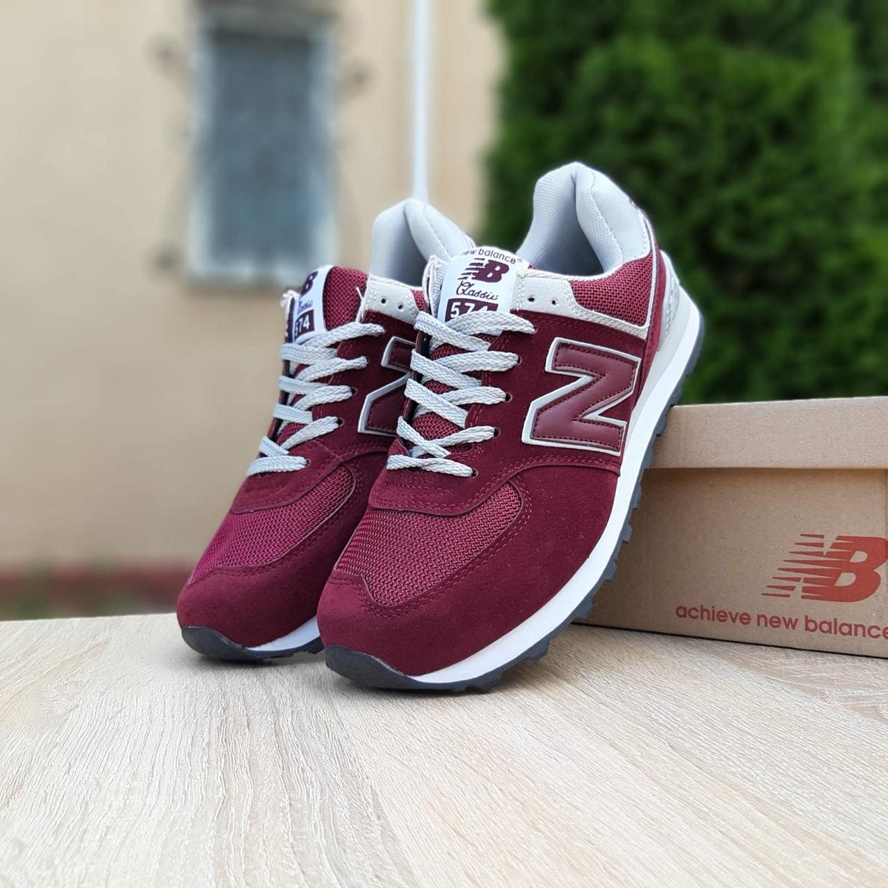 

Кроссовки мужские New Balance 574 бордовые, Нью Баланс 574, натуральная замша, сетка, прошиты. Код OD-10203 да, да, да, 42, да