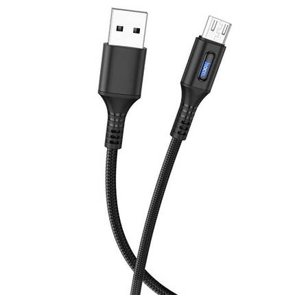 Кабель USB-MicroUSB Hoco U79 Admirable Smart Power 1.2 m Black, фото 2