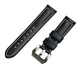 Кожаный ремешок Primolux F001 Steel buckle для часов Garmin Vivoactive 3 / Vivomove HR  - Black, фото 2