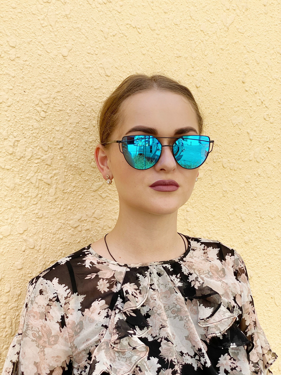 Солнцезащитные очки  Dior Monster, цвет линз голубой