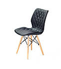 Обеденный стул Nolan ЭК (Нолан) черная эко кожа на деревянных ногах с прутьями, фото 3
