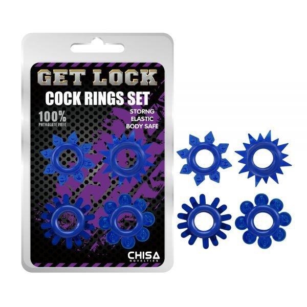 

Набор колец GK Power Cock Rings Set-Blue, Синий