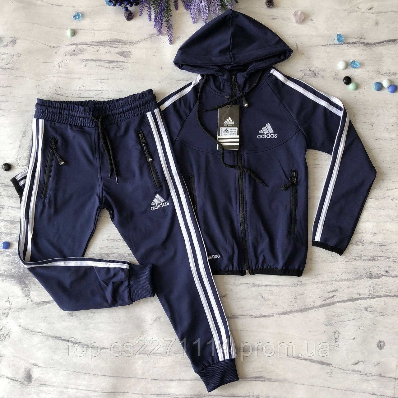 

Теплый костюм на мальчика в стиле Adidas 173. Размер 116 см, 128 см, 140 см, 152 см, 164 см