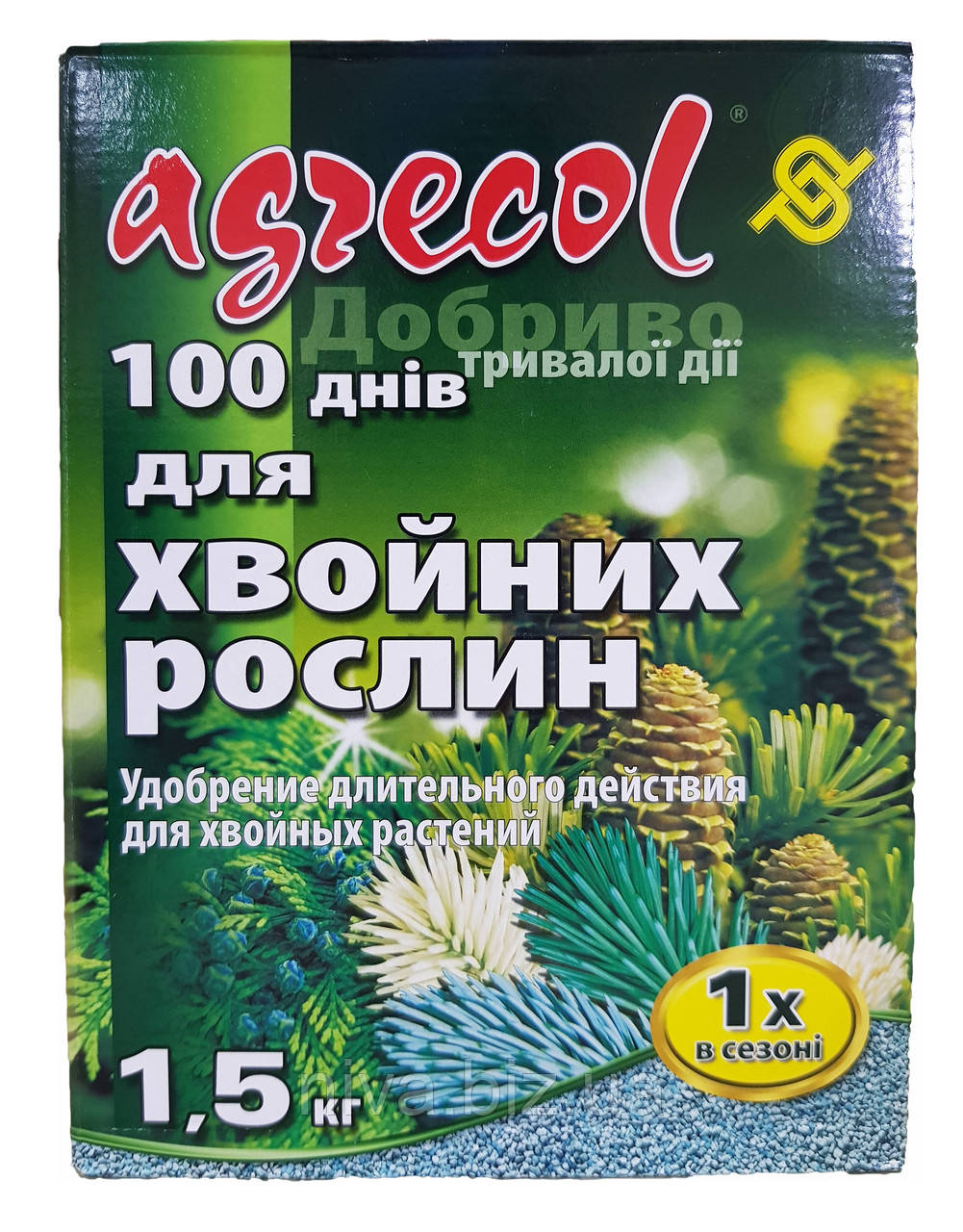 

Агріколь Хвоя дія 100 днів 15-5-20 добриво 1,5 кг