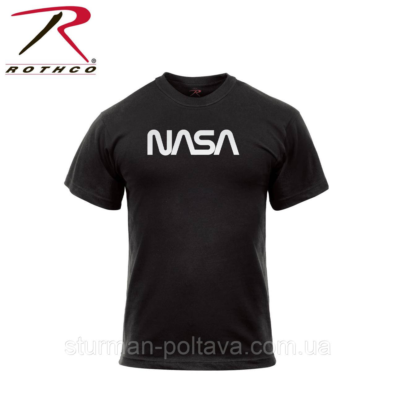 

Футболка мужская логотип NASA Authentic NASA Worm Logo цвет черный Rothco США M