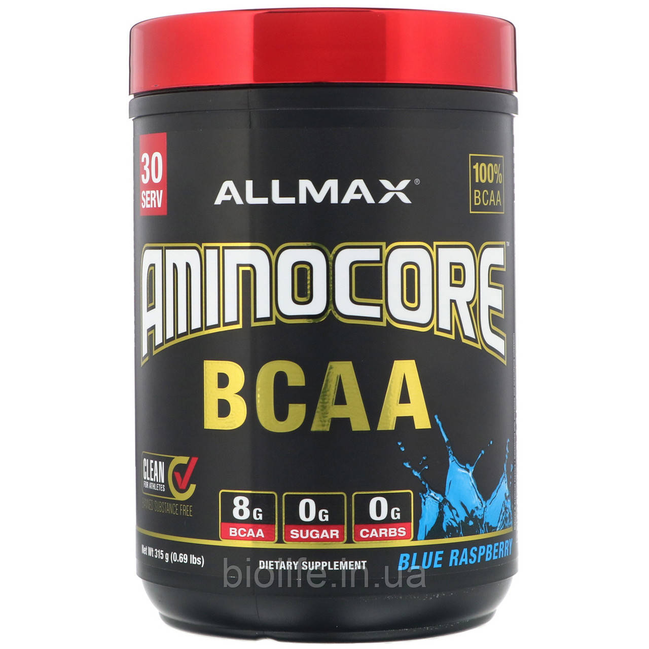 

ALLMAX Nutrition, AMINOCORE BCAA, Blue Raspberry, 0.69 lbs (315 g)