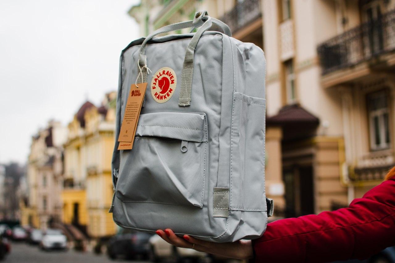 

Рюкзак Fjallraven Kanken Classic (Original) Светло-серый, Синий