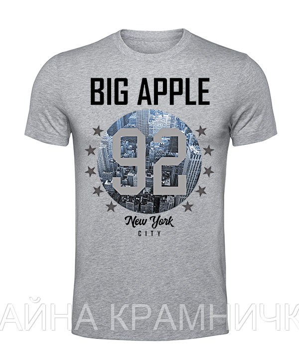 

Футболка чоловіча " BIG APPLE" меланж