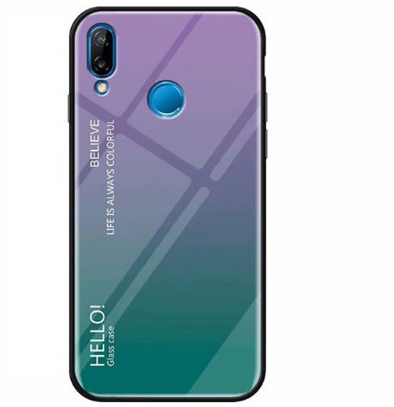 

Чехол Xiaomi Redmi Note 7 / Note 7 Pro / Note 7s, TPU+Glass Gradient HELLO, Мятный / mint