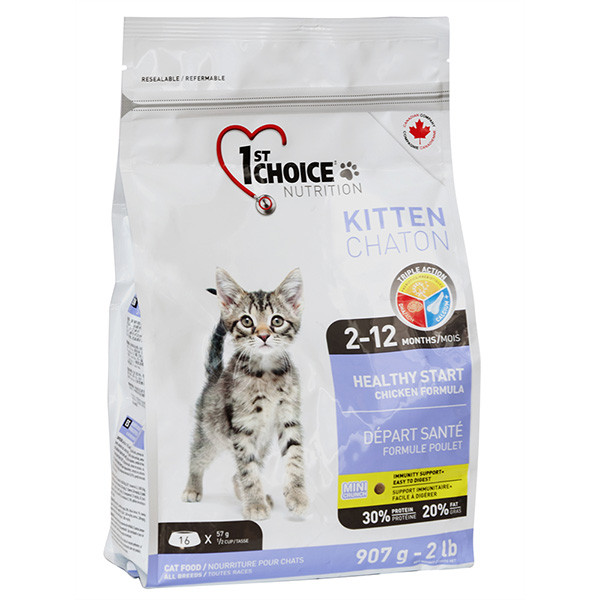 

Сухой корм 1st Choice Kitten Healthy Start для котят с курицей, 2,72 кг