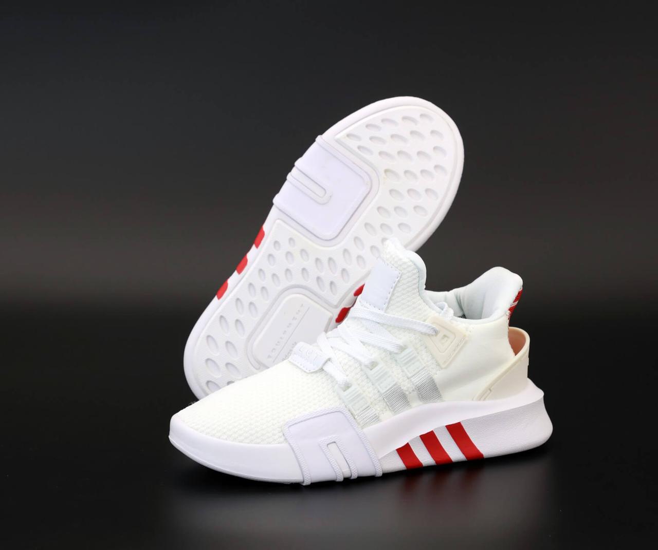 

Женские кроссовки Adidas EQT Bask ADV White Red (Адидас ЕКТ белые с красным весна/лето), Белый