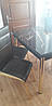 Раскладной стол обеденный кухонный комплект стол и стулья 3D 3д "Молния золото" ДСП стекло 70*110 Лотос-М