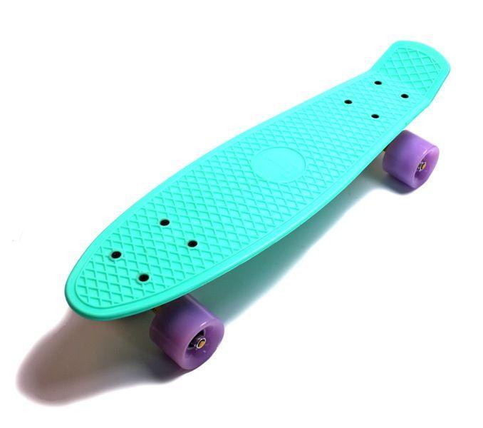 

Детский пенни борд 22 дюйма Penny Board Светящиеся колеса Скейт 57х15 см до 75 кг Бирюзовый