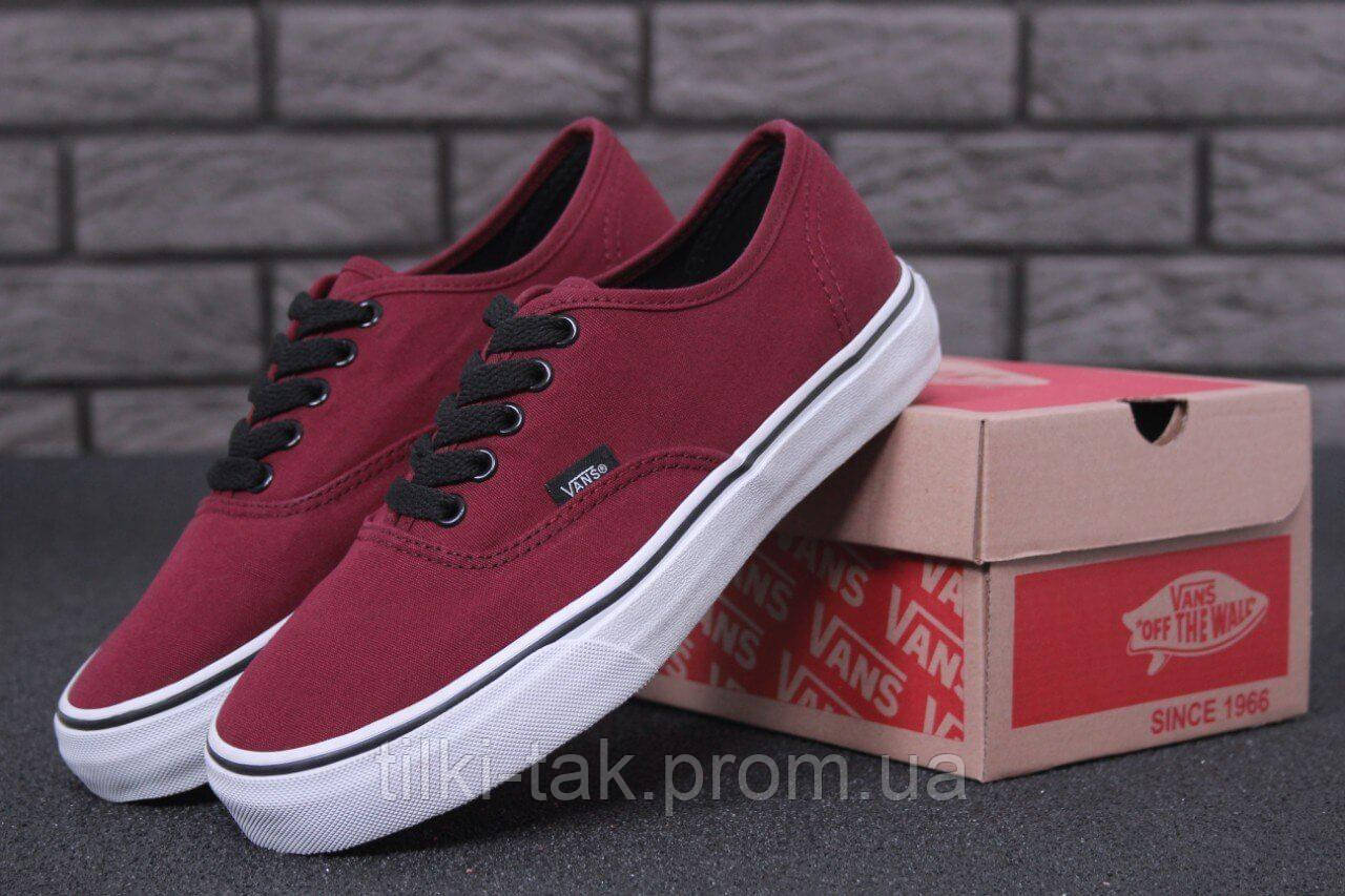 

Кеды Vans Authentic burgundy 7.5, Бордовый