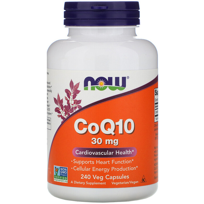 

Коэнзим Q10 NOW Foods "CoQ10" поддержка сердечно-сосудистой системы, 30 мг (240 капсул)