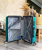 Большой пластиковый чемодан из полипропилена синий, фото 3