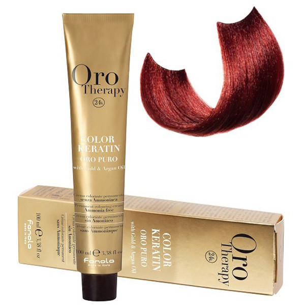 

Безаммиачная крем-краска для волос Fanola Oro Therapy Color Keratin 100 мл 6.606 Темный блондин теплый красный