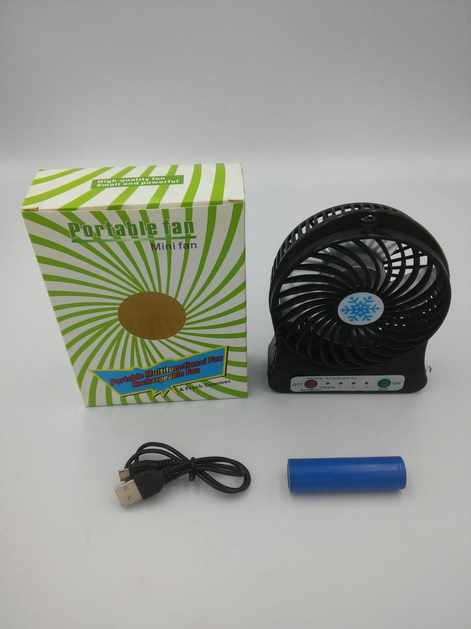 Вентилятор настольный Mini Fan XSFS-01 с аккумулятором 18650 Black