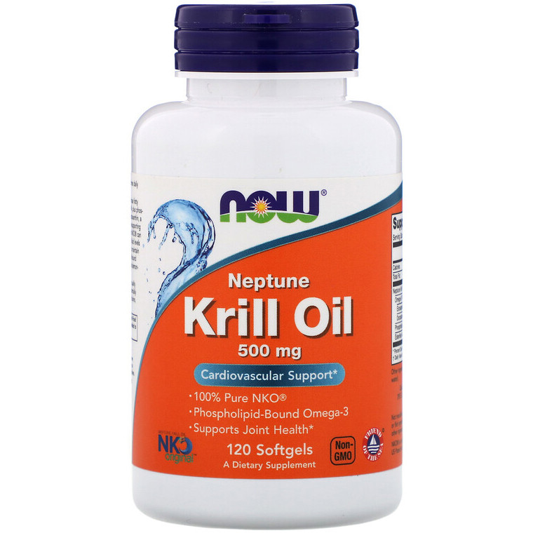 

Масло морского криля NOW Foods "Neptune Krill Oil" оmega-3, 500 мг (120 гелевых капсул)