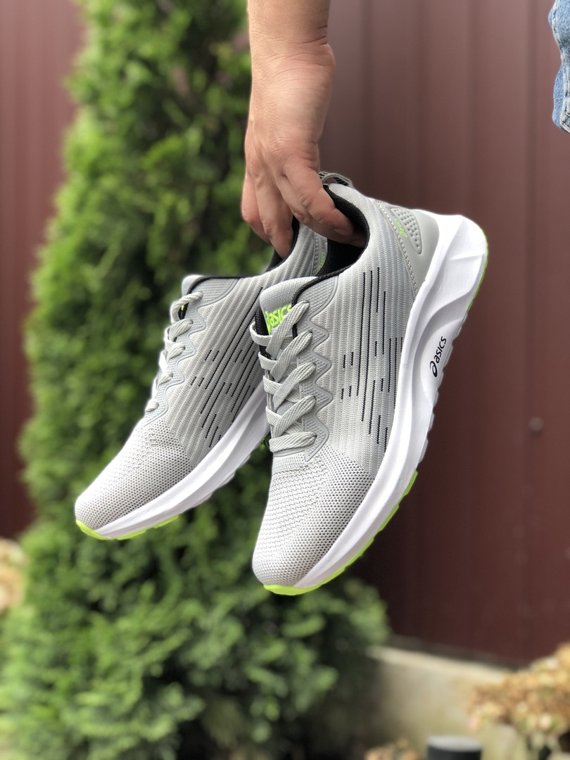 

Мужские спортивные кроссовки в стиле Asics, светло серые с белым 44, Светло-серый