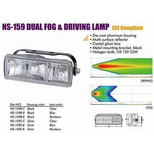 

Фары дополнительные NS-159 B-C 2xH3/12V/55W/150*60mm (NS-159 B-C)