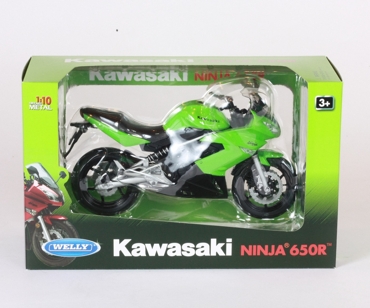 

Мотоцикл Welly, KAWASAKI 2009 NINJA 650R, метал., масштаб 1:10, в кор. 27*16*11см (6шт)