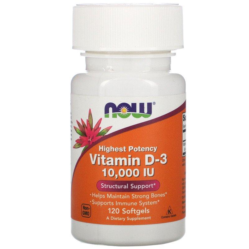 

Витамин D3 NOW Foods "Vitamin D3" высокоактивный, 10000 МЕ (120 капсул)