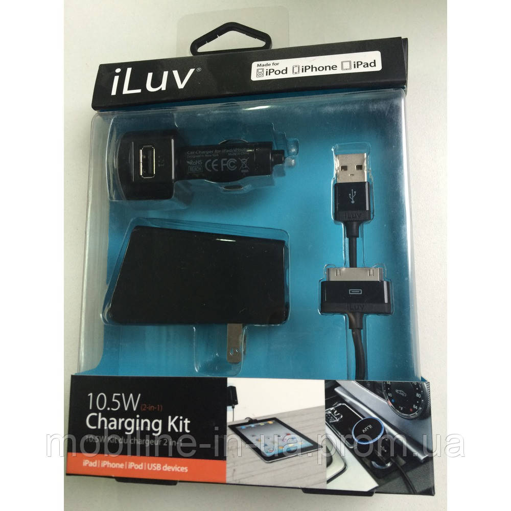 

СЗУ usb 3in1-30p iLUV Kit 3G/4S (2.1A) USA