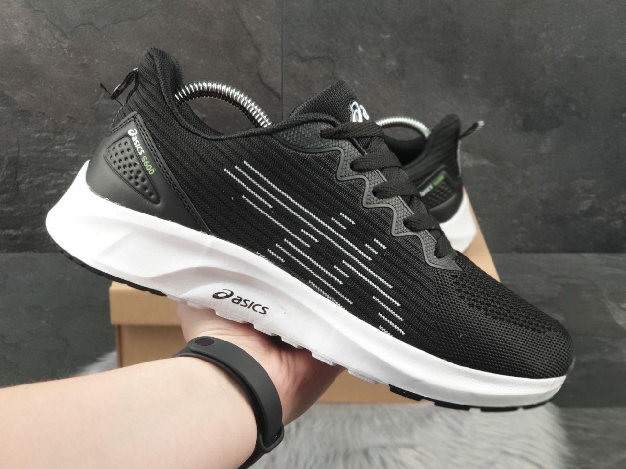 

Кросівки чоловічі в стилі Asics чорно білі