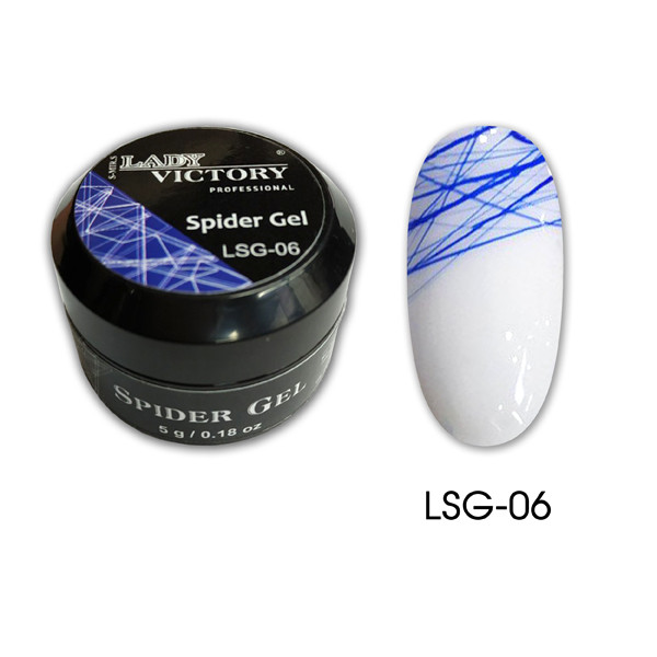 

Гель паутинка для ногтей (Spider Gel) синий Lady Victory LSG-06, 5 гр.