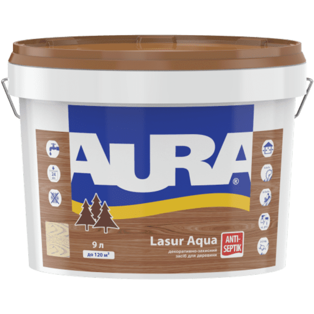 

AURA LASUR AQUA Палисандр 9 л, Черный