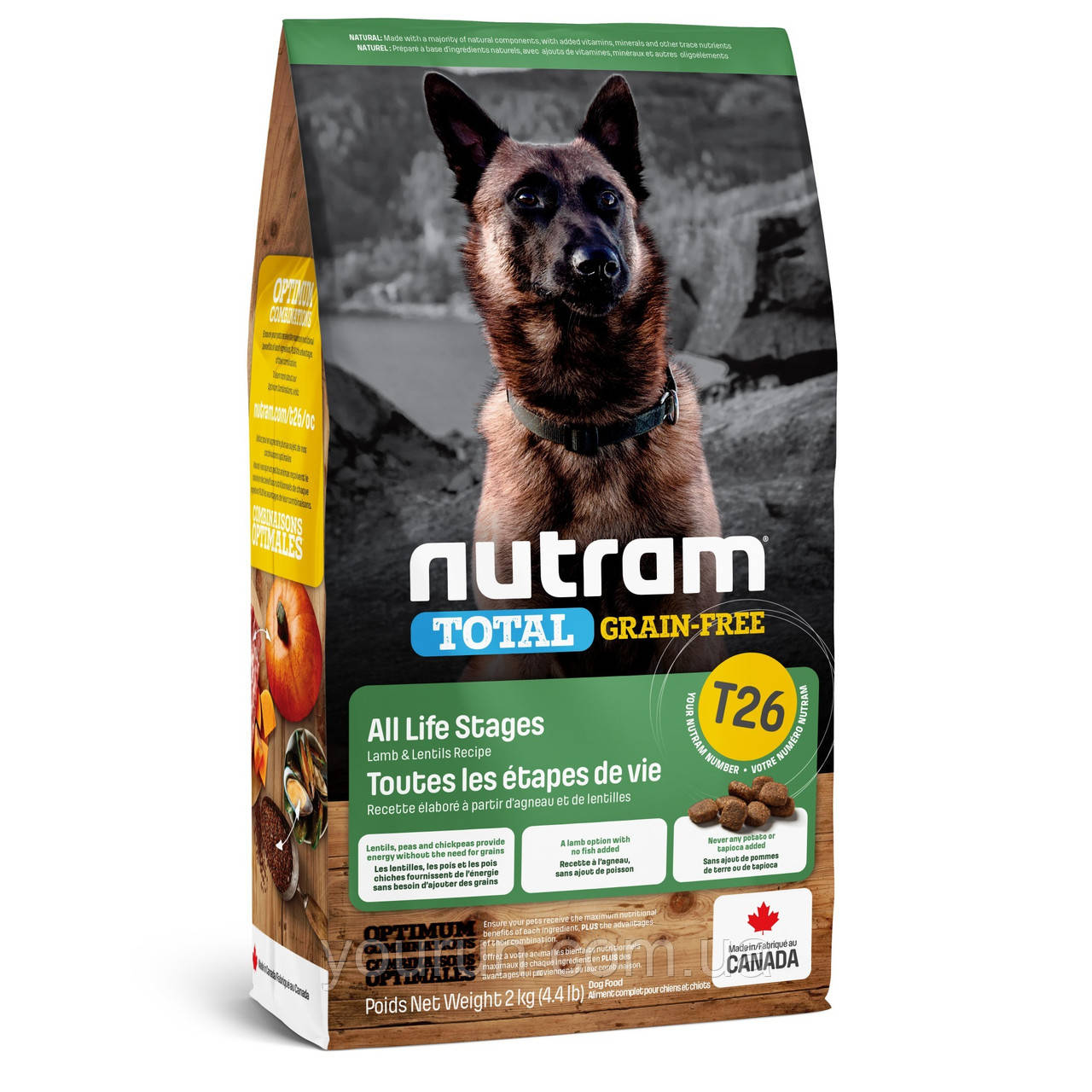 

Nutram T26 Total Grain-Free Lamb & Lentils Dog Food - сухой корм для собак с ягненком и чечевицей беззерновой