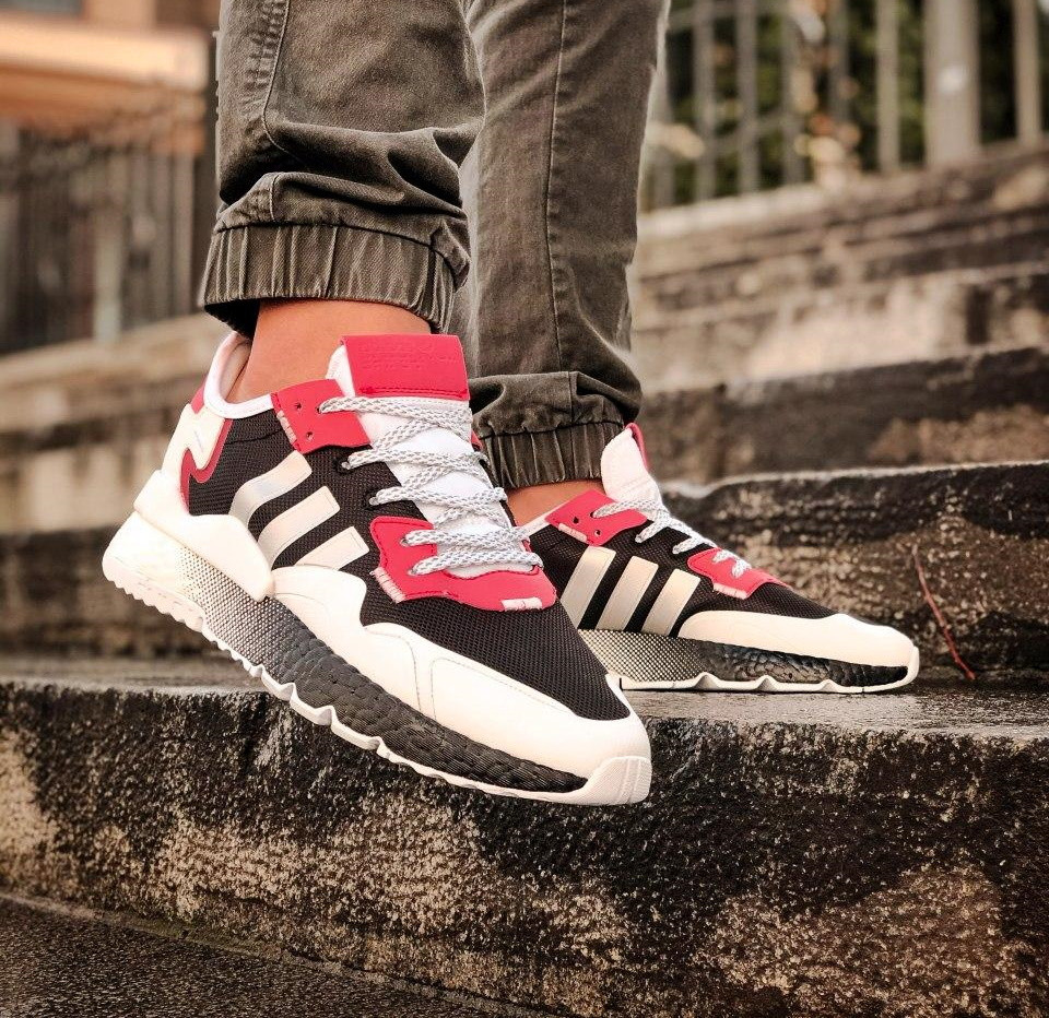 

Мужские кроссовки Adidas Nite Jogger White Black Red рефлективы