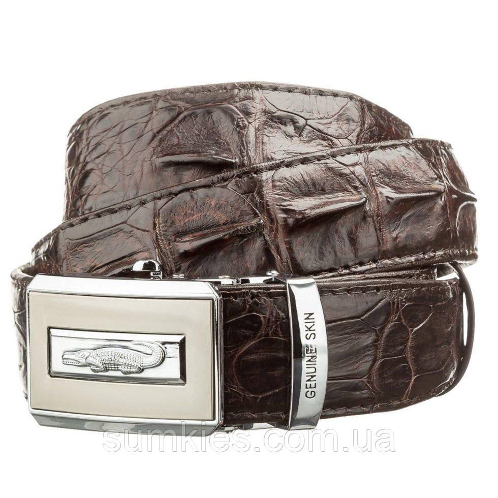 

Ремень автоматический CROCODILE LEATHER 18606 из натуральной кожи крокодила Коричневый