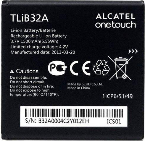 

Аккумулятор для телефона Alcatel One Touch 916 / TLIB32A / TLIB5AB / BY78 (1500 mAh) Original