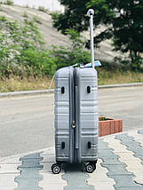 Пластиковый чемодан средний из поликарбоната градиент графит Франция, фото 3