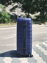 Большой пластиковый чемодан из полипропилена синего цвета Франция, фото 3