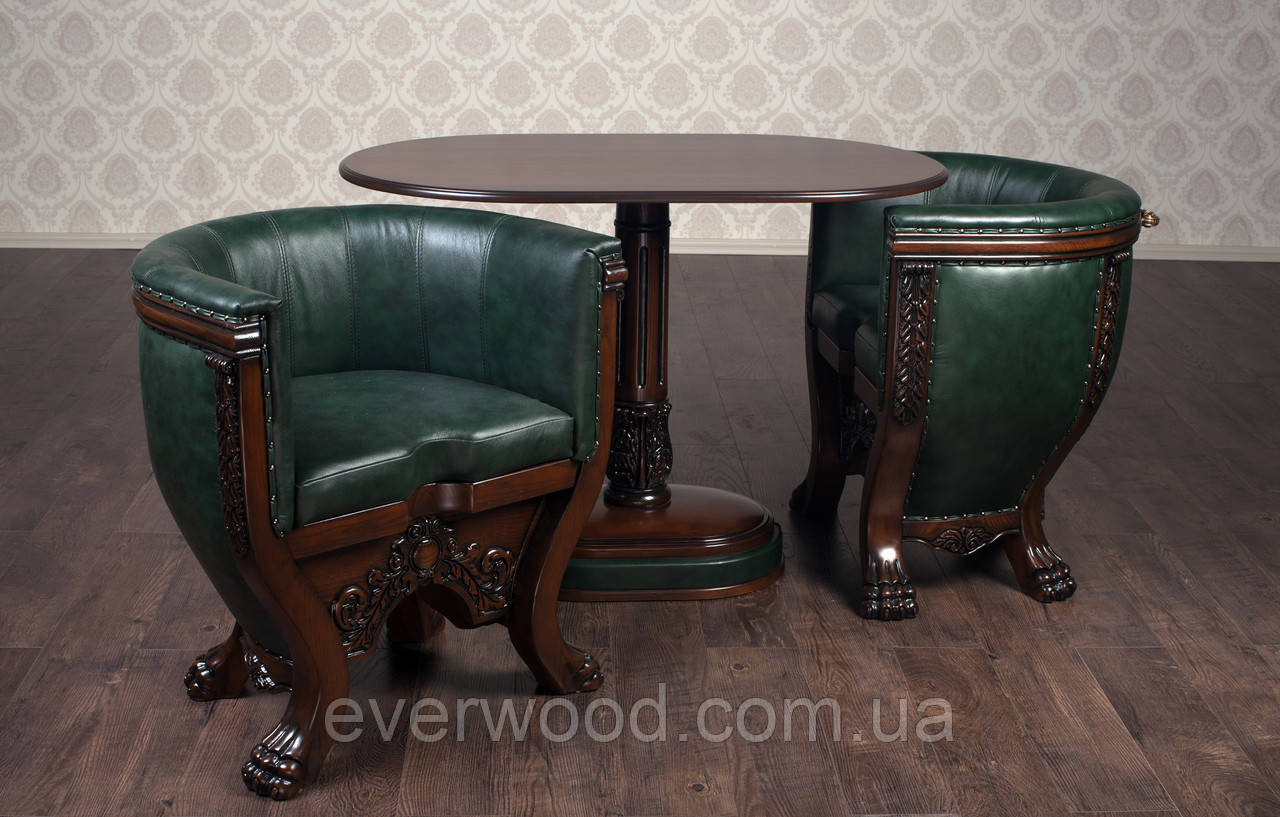 Купить Комплект мебели, стол и два кресла в домашний кабинет, или кабинет  руководителя "Тет-А-Тет" из дерева, цена 46640 грн — Prom.ua (ID#979431141)
